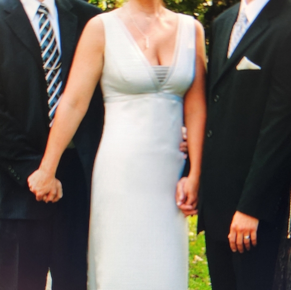 Dress & shoes: Wedding/Bridesmaid Dress Silver/Gray, includes 2 custom trains - Picture 2 of 7